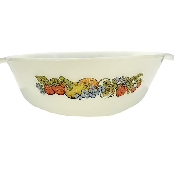 Vtg Anchor Hocking Fire King USA Nature’s Bounty Fruit Milk Glass 10” Round Dish - Picture 2 of 10